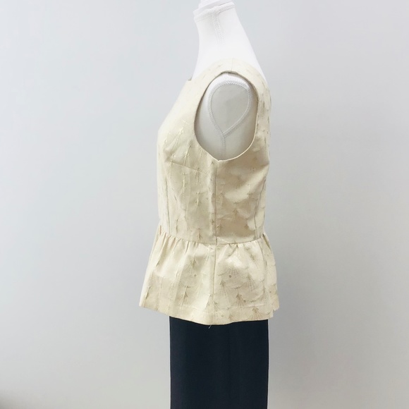 H&M size 12-14 sleeveless gold brocade top with gathered waist - Picture 5 of 7